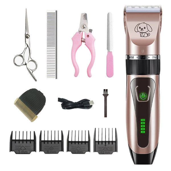 Dogs Clipper Grooming Clipper Kit USB Professional Rechargeable Low-Noise Clipper For Dog  Pets Hair Trimmer Display Battery